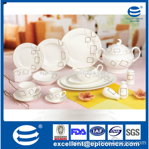 Eco friendly new bone china exclusive custom printed dinnerware 86pcs